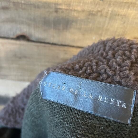 Oscar De La Renta Olive Green 1/4 Zip Sweater Size Medium - Picture 9 of 11